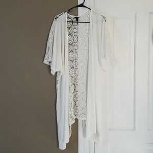 Mossimo Cream Lace Kimono S/M